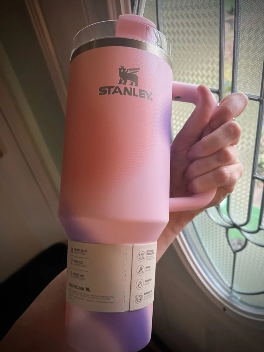 RARE! Stanley Pink/Purple Gradient 40oz Quencher H2.0 Flowstate Tumbler w/ straw - Picture 2 of 6